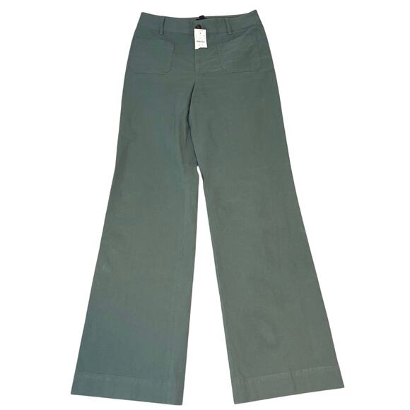 NWT J.Crew Lizzie High-Rise Wide-Leg Pants 28T Pale Green Linen Blend - Picture 4 of 7